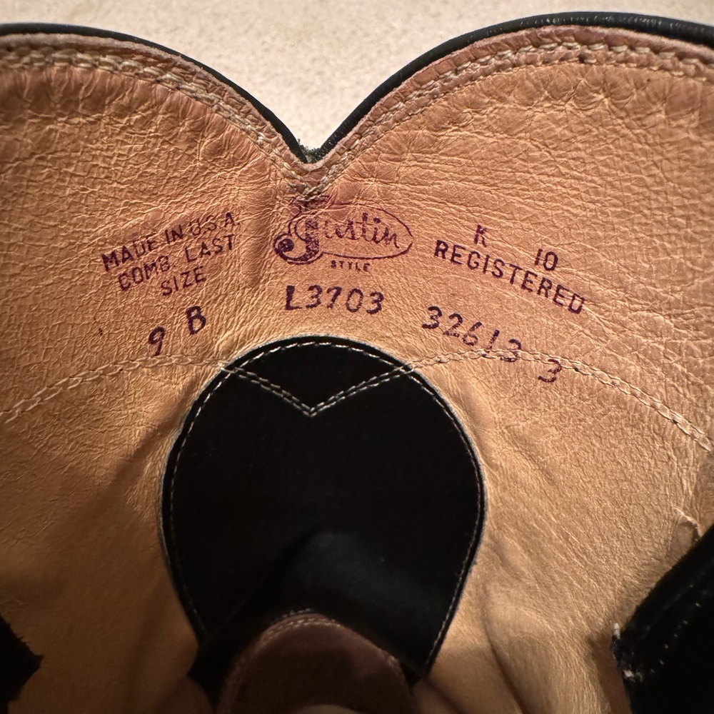 Vintage Black Leather Justin Roper Boots - Picture 5 of 5